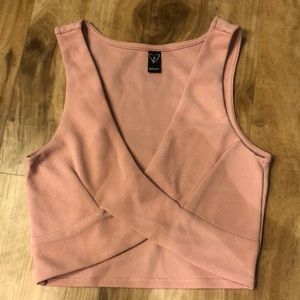 Windsor pink low cut crop top